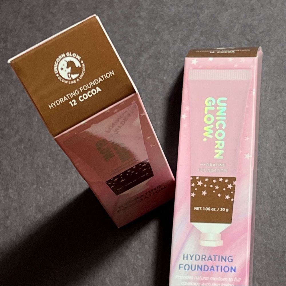 2x Unicorn Glow Korean Makeup Hydrating Foundation #12 COCOA (1.06 oz)